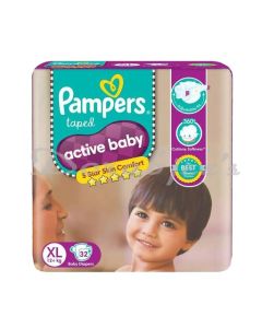 PAMPERS ACTIVE BABY EXTRA LARGE SIZE DIAPERS 32 COUNT