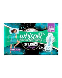 WHISPER UL BINDAZZ NIGHTS XXL+ 30 SANITARY PADS