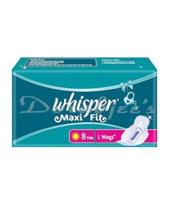 WHISPER MAXI FIT L WINGS 8 SANITARY PADS