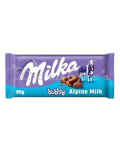 MILKA CHOCOLATE BUBBLY ALPINE MILK CHOCOLATE 90 G