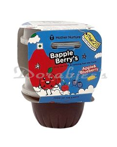 MOTHER NURTURE   BAPPLE BERRIS   APPLE AND BLUEBERRY PUREE   STAGE 2   BABY FOOD 240G