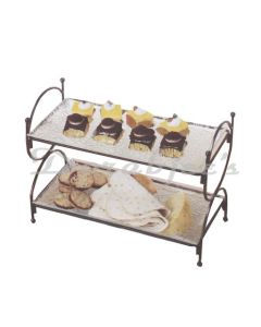 NATURALLYOURS SERVING GLASS TRAY 6300 2 TIER SET