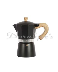 NATURALLYOURS ALUMINUM MOKA POT COFFEE MAKER BLACK 300ML