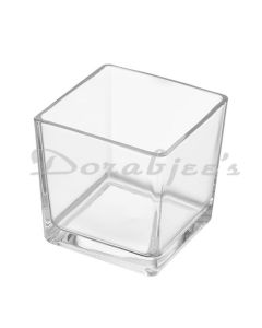 NATURALLYOURS GLASS JAR SQUARE 5CMX15CM