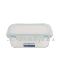 NATURALLYOURS GLASS RECTANGLE CONTAINER 370 ML WITH FLAT PP LID