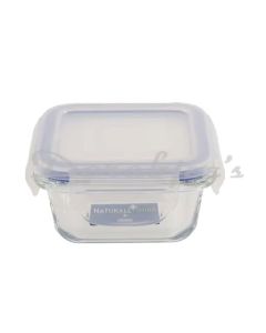 NATURALLYOURS GLASS SQUARE CONTAINER 150 ML WITH FLAT PP LID