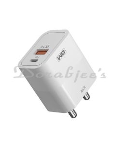 GM G+ 33W WALL CHARGER GAN TECHNOLOGY OVER HEAT PROTECTION QC DUAL PORT, 3.0 TYPE C & A PORT WA161