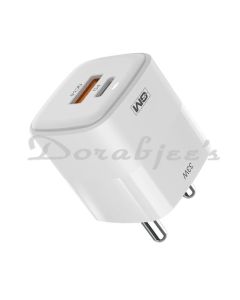 GM G+ 33W WALL CHARGER GAN TECHNOLOGY OVER HEAT PROTECTION, QC DUAL PORT 3.0 TYPE C & A PORT