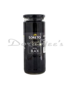 LORETO SPAN OLIVE PITTED BLACK 440G