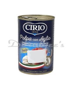 CIRIO CHOPPED TOMATOES AND GARLIC TIN 400G