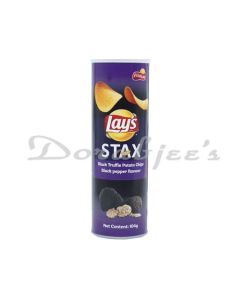 LAYS STAX BLACK TRUFFLE POTATO CHIPS BLACK PEPPER FLAVOUR104G