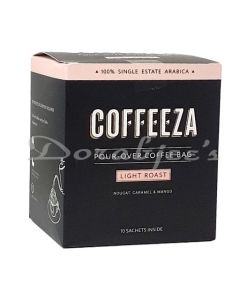 COFFEEZA  LIGHT ROAST POUR OVER INSTANT COFFEE BAG BOX OF 10