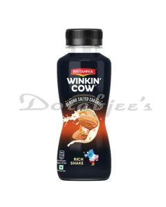 BRITANNIA WINKIN COW RICH MILK SHAKE ALMOND SALTED CARAMEL  BOTTLE 180 ML