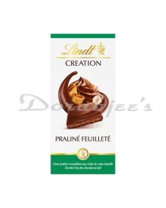 LINDT CHOCOLATE CREATIONS PRALINE FEUILLETE CHOCOLATE BAR 150G