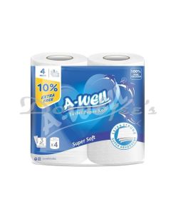 A-WELL 3PLY TOILET PAPER 10 PLUS 2 ROLLS FREE100% VIRGIN PULP NATURAL  NO HARMFUL CHEMICALS