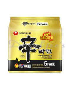 NONGHIM SHIN RAMYUN NOODLE SOUP WITH SPICY CHICKEN FLAVOR 5 IN 1 600G