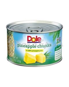 DOLE PINEAPPLE CHUNKS 100% JUICE 227G