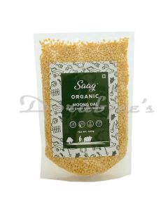 SAAG ORGANIC MOONG DAL SPLIT GREEN GRAM SKINLESS 500 G