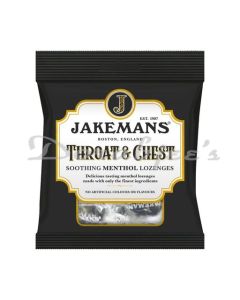 JAKEMANS THROAT & CHEST SOOTHING MENTHOL LOZENGES DELICIOUS TASTING  73G
