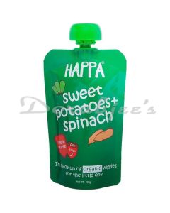 HAPPA ORGANIC PUREE  SWEET POTATOES & SPINACH  100 G