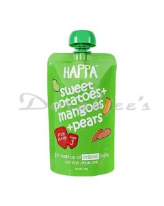 HAPPA ORGANIC PUREE  SWEET POTATOES MANGOES & PEARS 100 G