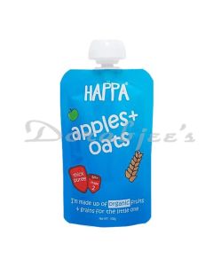 HAPPA ORGANIC FRUIT PUREE  APPLES & OATS STAGE 2 6 MONTHS+ 100 G