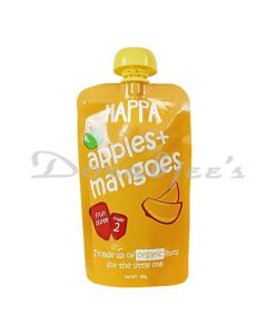 HAPPA ORGANIC FRUIT PUREE APPLE  MANGO  MULTIGRAIN STAGE 3 100 G