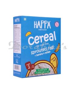 HAPPA ORGANIC SPROUTED RAGI MANGO+BANANA PORRIDGE MIX CEREAL BABY FOOD CEREAL 200 G
