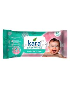 KARA CLEANSING BABY WIPES LID PP 80 PULLS