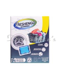 FRESHENGO 123WASH AQUA FRESH ALL IN ONE BENEFITS - 15 POD PACK