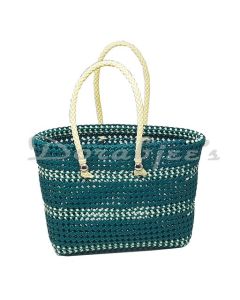 MULTICOLOR HANDMADE NYLON WIRE SHOPPING BASKET BAG SMALL SIZE