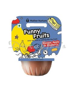 MOTHER NURTURE FUNNY FRUITS  BANANA APPLE & BLUEBERRY PUREE  STAGE 3  BABY FOOD 100G
