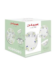 DIVA BY LA OPALA PEARL  35 PC DINNER SET    LIVELY HUES