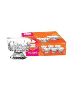 SANJEEV KAPOOR DIAMOND ICE CREAM BOWL 120 ML  SET OF 6 PCS  WITH COLOR  BOX