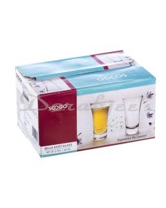 SOOGO BELLA SHOT GLASS 60MLSET OF 6PCS WITH COLOR BOX
