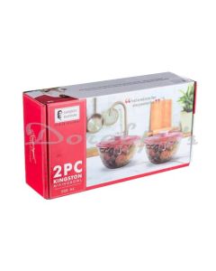 SANJEEV KAPOOR KINGSTON HIGH BOROSILICATE MIXING BOWL RED LID 2X500 ML  SET OF 2 PCS WITH GIFT BOX