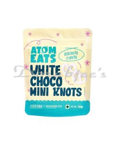 ATOM EATS WHITE CHOCO DIPPED PRETZELS 30G