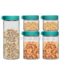 SANJEEV KAPOOR MANILA JAR  BLUE LID 1250ML+2X750ML+2X400ML  SET OF 5 PCS  WITH GIFT BOX