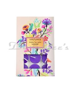 SOULFLOWER AROMA TEA LIGHT CANDLE PACK OF  15 LAVENDER
