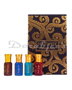 SOULFLOWER PREMIUM ATTAR SET ALCOHOL FREE PERFUME ROLL-ON FOR MEN & WOMEN 4NX5ML 20 ML