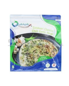 QUIKKPIK FROZEN CHEESE CHILLI GARLIC NAAN 200G 2PC