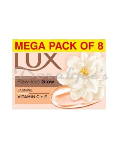 LUX VELVET GLOW BEAUTY SOAP JASMINE & VITAMIN E FOR GLOWING SKIN 150 G PACK OF 8