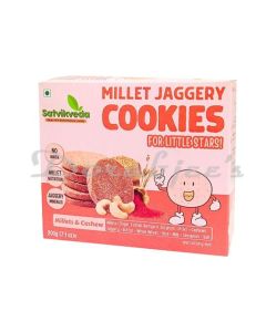 SATVIKVEDA MILLETS CASHEW COOKIES 200G  MILLET JAGGERY BISCUITS  NUTRITIOUS SNACKS FOR KIDS