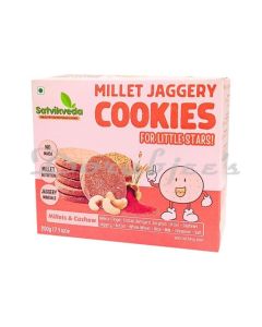SATVIKVEDA MILLETS CASHEW COOKIES 100G  MILLET JAGGERY BISCUITS  NUTRITIOUS SNACKS FOR KIDS