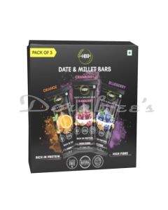 HBB DATE MILLET ASSORTED ENERGY BARS COMPRISES THREE BARS IN BLUEBERRY CRANBERRY AND ORANGE