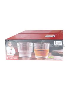 SANJEEV KAPOOR STACKABLE WHISKEY GLASS  330 ML SET OF 6PCS WITH GIFT BOX