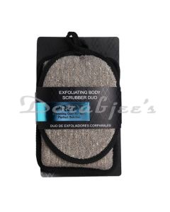 PREPT NATURAL LOOFAH EXFOLIATING BODY SCRUBBER BACK SCRUBBERS 2 PACK LOOFAH BACK SCRUBBER GREY