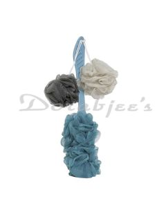 PREPT LOOFAH BATH BRUSH SET 3 PIECES  HANDLE BRUSH AND 2 LOOFAH BALLS