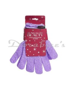 BUNGALOW BEAUTY BUNGALOW BEAUTY HAND GLOVES FOR BATHING 2 PAIRS PURPLE