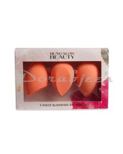 BUNGALOW BEAUTY MAKEUP BLENDING SPONGES CORAL ORANGE 3PIECE SET
